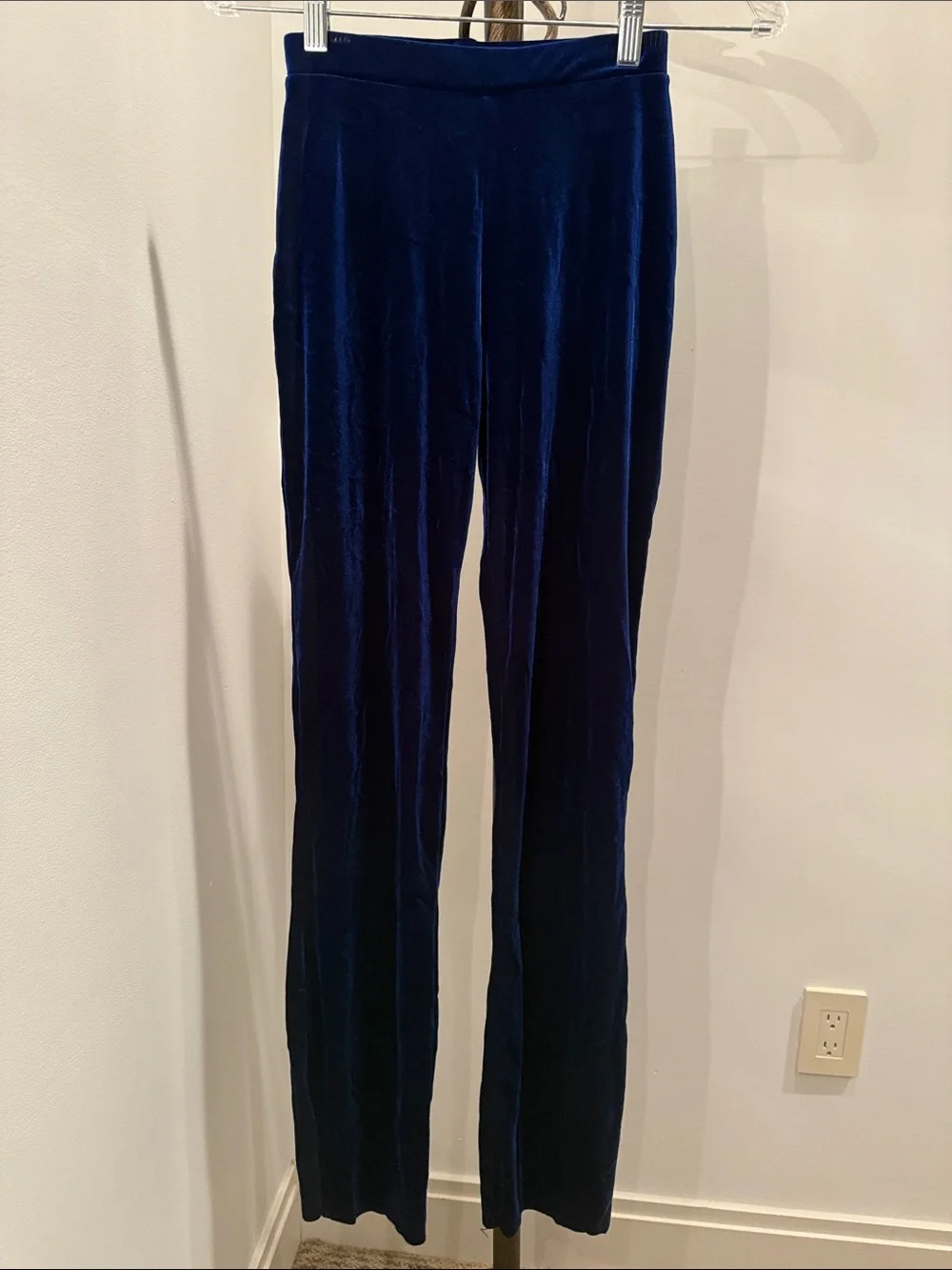 NEW Curtain Call Costumes Velour Dance Yoga Stretch Pants in Deep Blue